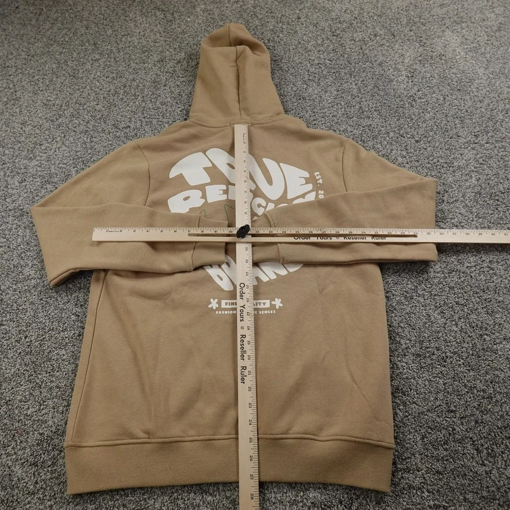 NEW True Religion‎ Hoodie Mens L Brown Buddha Full Zip Sweatshirt Sweater Jacket